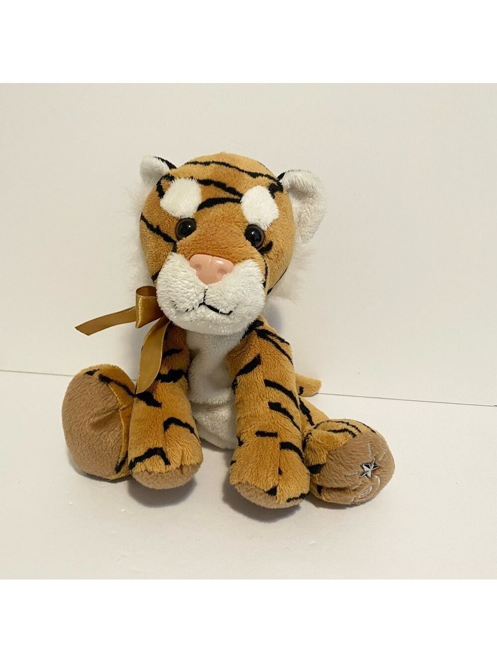 Russ Shining Stars Tiger Plush Stuffed Animal 8” Inches Star On Foot Striped Cat